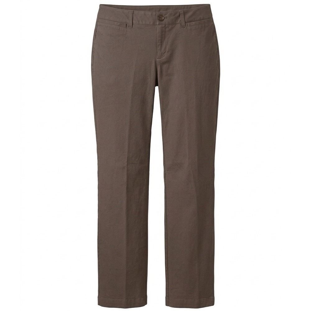 Eddie Bauer Women's Slightly Curvy Fit Pants Brown Stretch Cotton Size T8 8 Tall